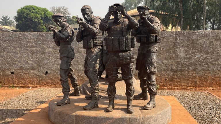 Russian mercenaries monument in Bangui
